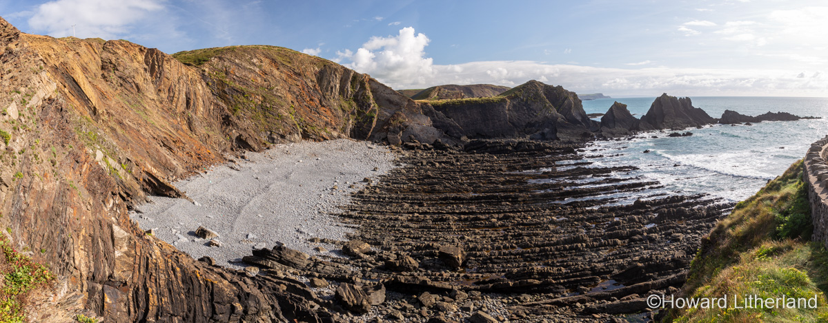 Rugged Atlantic coastline at Hartland Quay, Devon, England