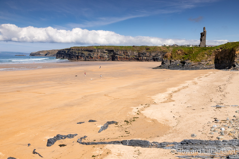 Ballybunion beach and castle on the west coast of Ireland