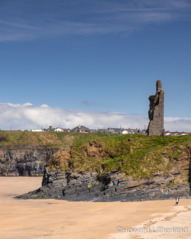Ballybunion beach and castle on the west coast of Ireland