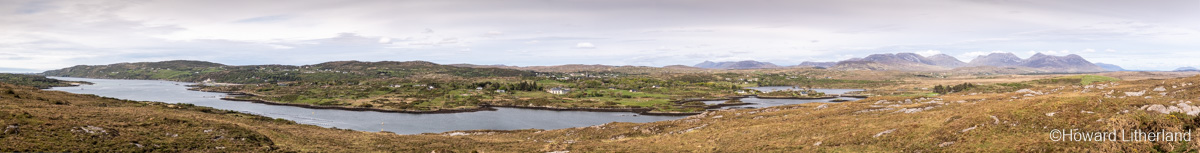 Panoramic view over Clifden Bay, Connemara, County Galway, Ireland