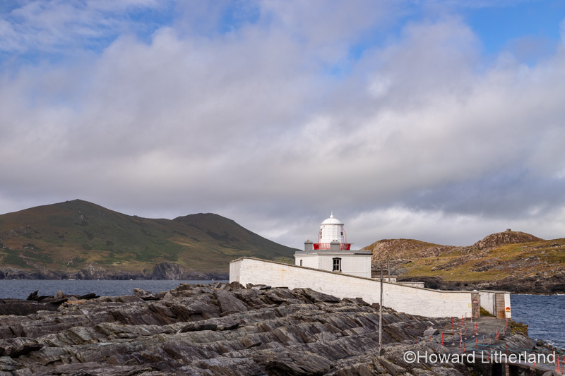 Valencia Island lighthouse on the Atlantic coast of County Kerry, Ireland