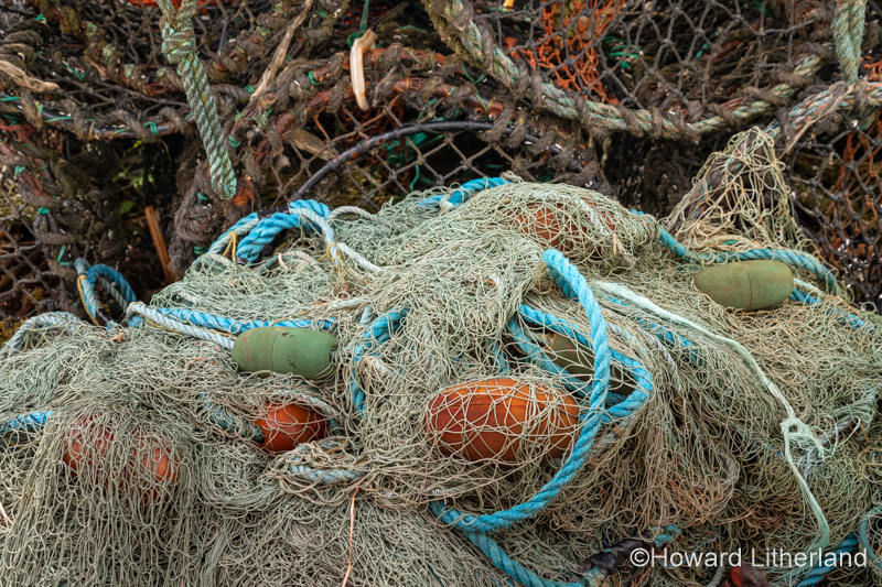Ropes and lobster pots at Rosroe Pier, County Galway, Ireland