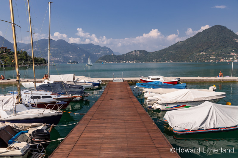 Boats moored at Pilzone on Lake Iseo in northern Italy