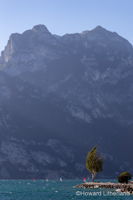 Riva del Garda from Torbole on Lake Garda, Italy