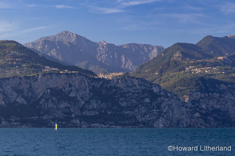 Sailboat on Lake Garda at Riva del Garda, Italy