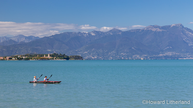 Canoeists at Sirmione on Lake Garda, Italy