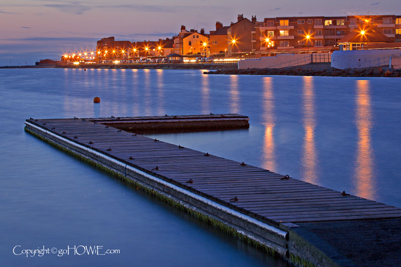 Jetty and lake at night, West Kirby, Wirral