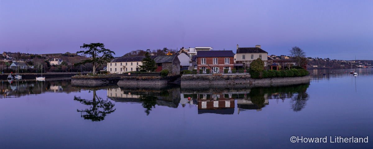 Kinsale harbour in County Cork, Ireland on a calm winter's evening