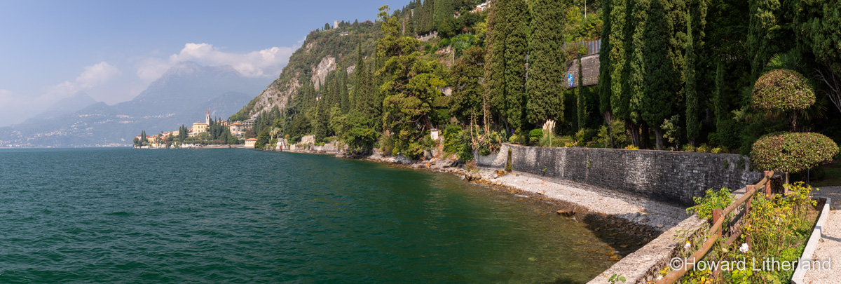 Panoramic image of Varenna from Villa Monastero on the shores of Lake Como in northern Italy