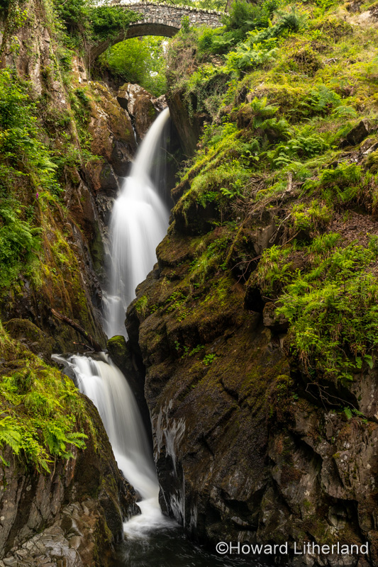 Aira Force waterfall near Ullswater in the Lake District, England