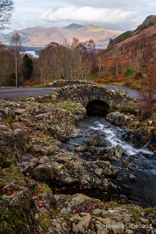 The picturesque Ashness Bridge near Derwent Water in England's Lake District