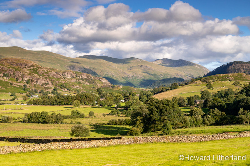 Fields and mountains at Castlerigg, Lake District, England