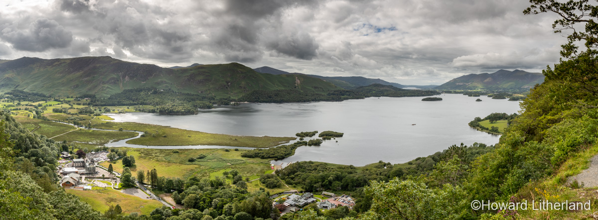 Panoramic view over Derwent Water, Lake District, England