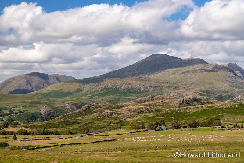 Mountains and farmland at Eskdale in the Lake District, Cumbria, England