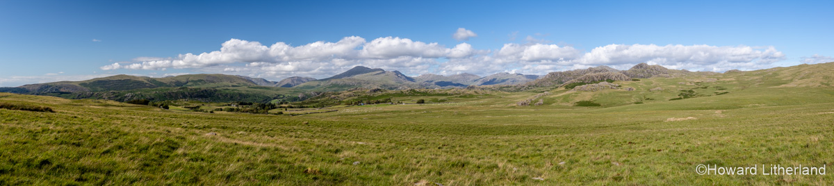 Mountains and farmland at Eskdale in the Lake District, Cumbria, England