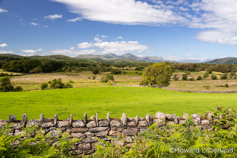 Fields and mountains in the Lake District, Cumbria, England