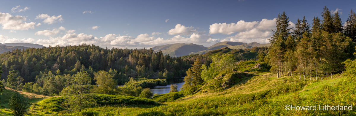 Panorama of Tarn Hows lake in the Lake District, England