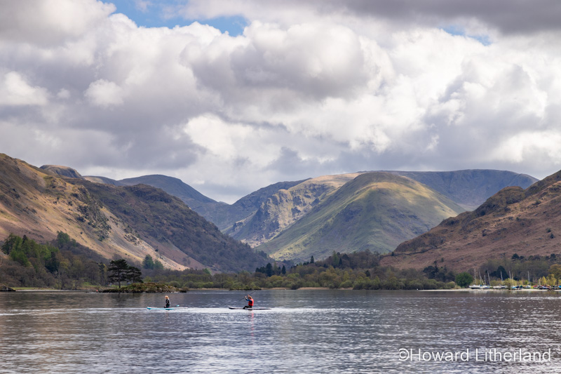 Paddleboarders at Ullswater in the Lake District, Cumbria, England