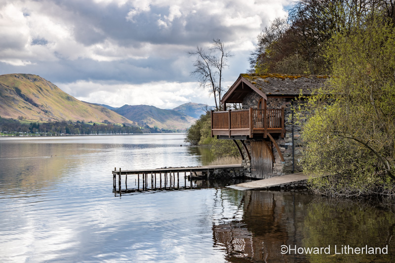 Boathouse and jetty at Ullswater in the Lake District, Cumbria, England