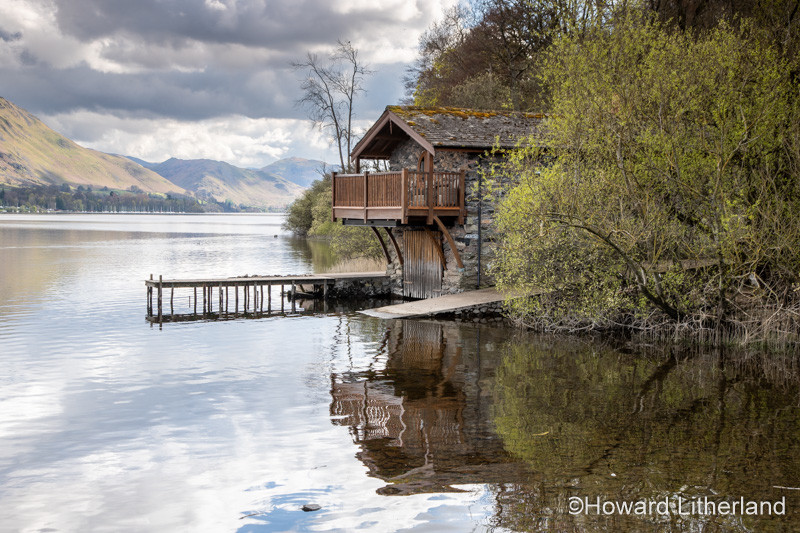 Boathouse and jetty at Ullswater in the Lake District, Cumbria, England