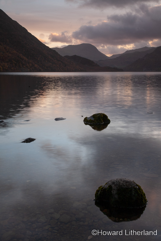 Ullswater in the Lake district, England, at dusk