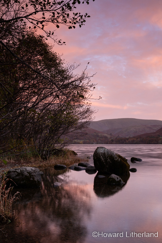 Ullswater in the Lake district, England, at dusk