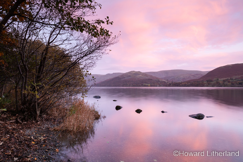 Ullswater in the Lake district, England, at dusk