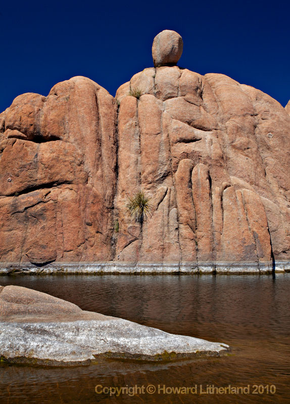 Lake and boulder at Watson Lake, Arizona