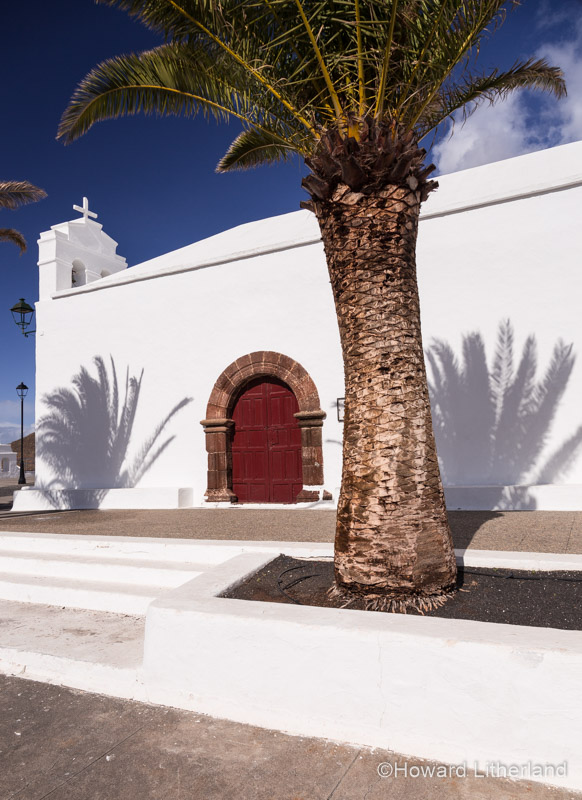Village church Iglesia de San Marcial del Rubicon at Femes, Lanzarote, Canary Islands