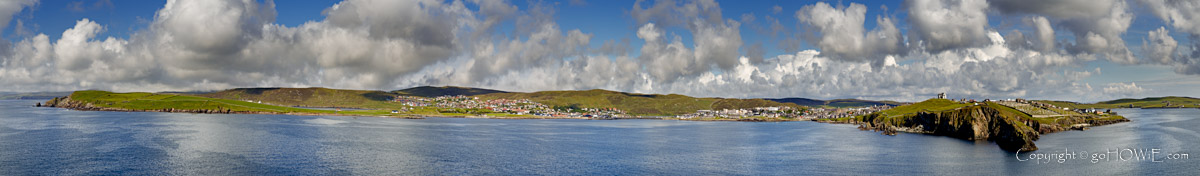 Panoramic image of Lerwick harbour, Shetland Islands