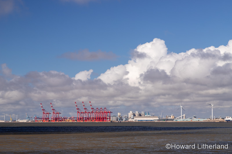 Liverpool 2 Container Dock cranes viewed from New Brighton, Wirral