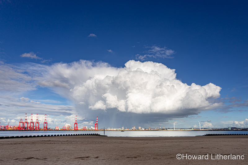 Storm cloud over Liverpool Container Dock 2, Merseyside, England