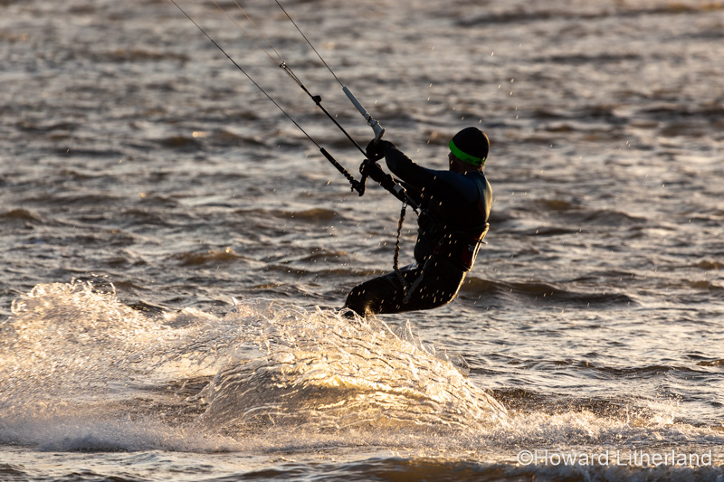 Kite surfing at Llandudno West Shore, North Wales coast