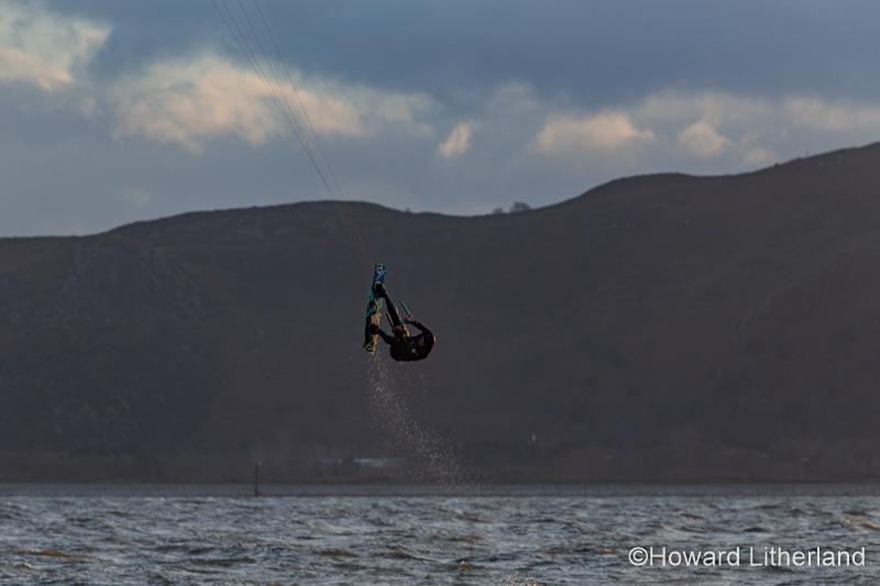 Kite surfing at Llandudno West Shore, North Wales coast