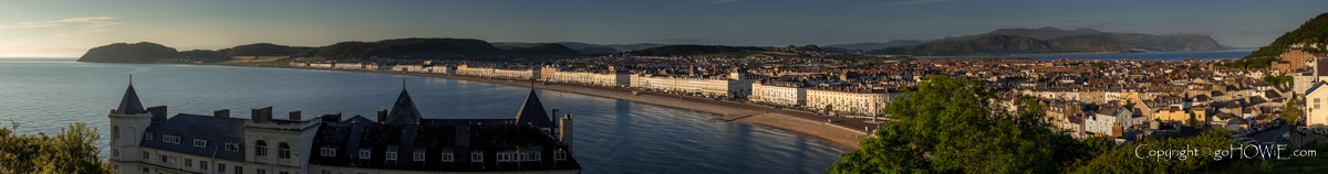Panoramic image showing the North Shore at Llandudno on the North Wales coast
