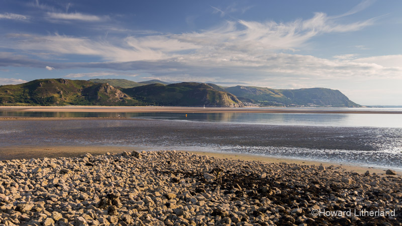 Llandudno West Shore beach just before sunset on a summer's evening, North Wales coast