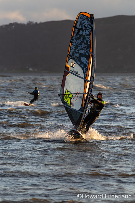 Wind surfing at Llandudno West Shore, North Wales coast