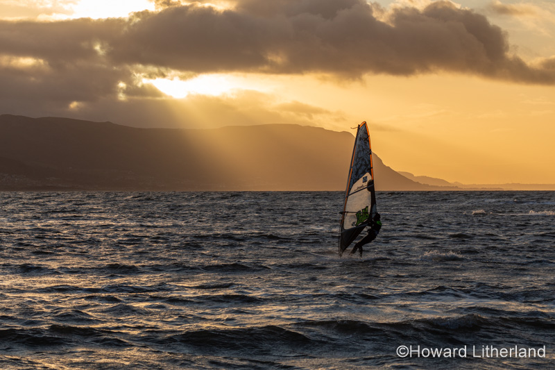 Wind surfing at Llandudno West Shore, North Wales coast