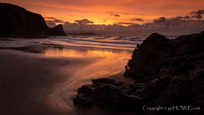 Sunset at Llangranog beach, Ceredigion, Wales