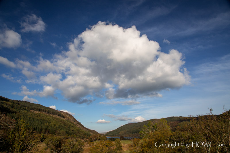 Cumulus cloud over Llyn Crafnant, Snowdonia, Wales