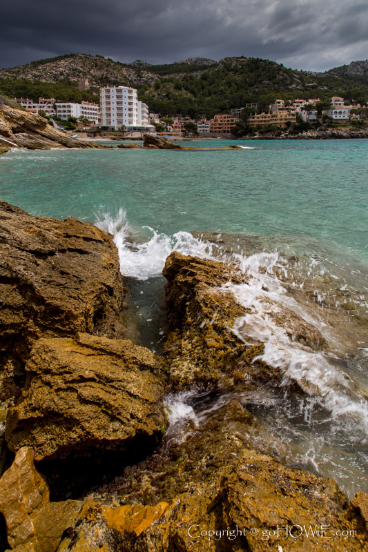 Limestone rock on the shoreline at Sant Elm, Mallorca