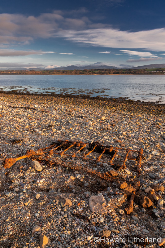 Menai Straits shoreline in winter, Anglesey, North Wales