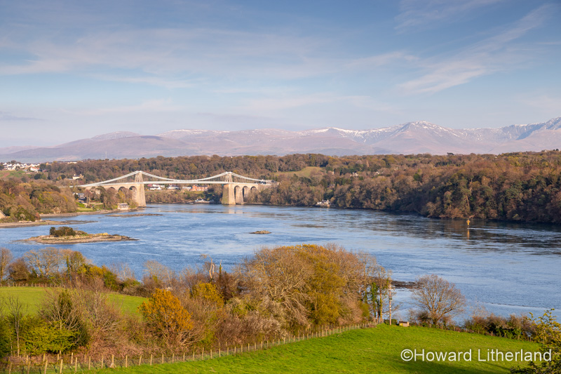 Thomas Telford suspension bridge over the Menai Straits, Anglesey, North Wales