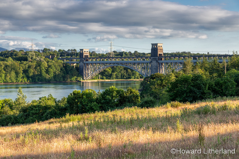 Menai Straits and Britannia bridge between Anglesey and North Wales
