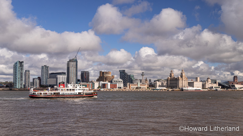 Liverpool waterfront and Mersey Ferry, Merseyside, England