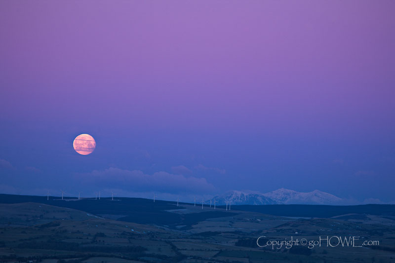 Full moon at dawn