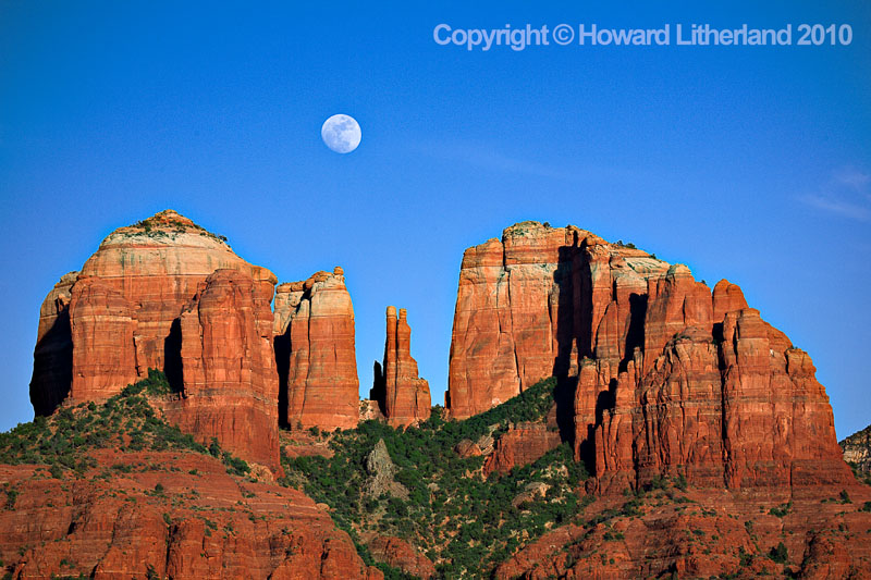 Full moon over Cathedral Rock, Sedona Arizona