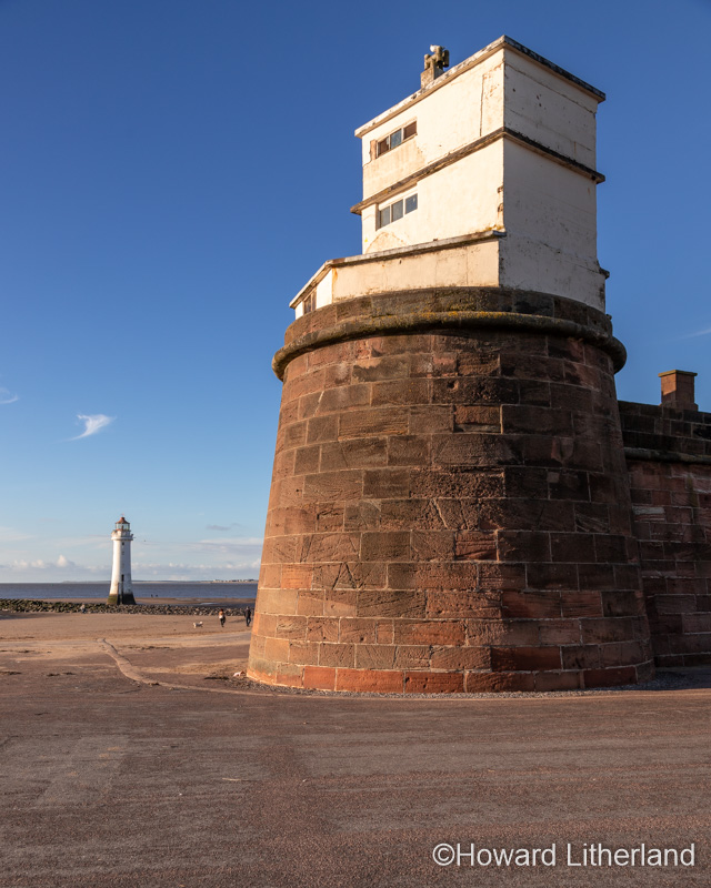 Fort Perch Rock and lighthouse, New Brighton, Wirral, Merseyside, England