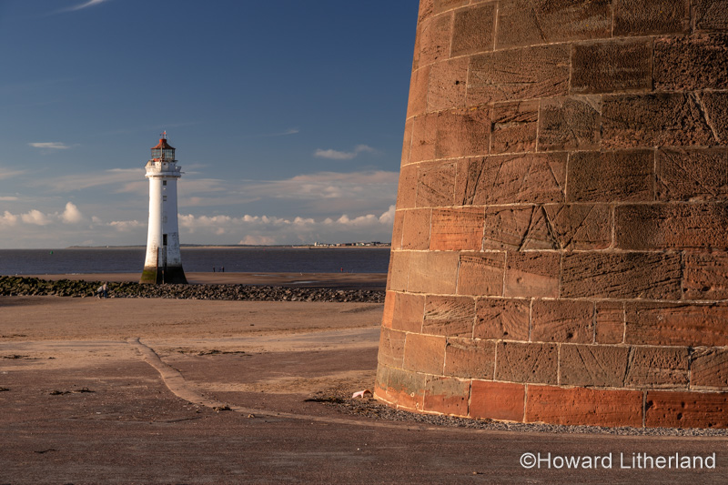 Fort Perch Rock and lighthouse, New Brighton, Wirral, Merseyside, England