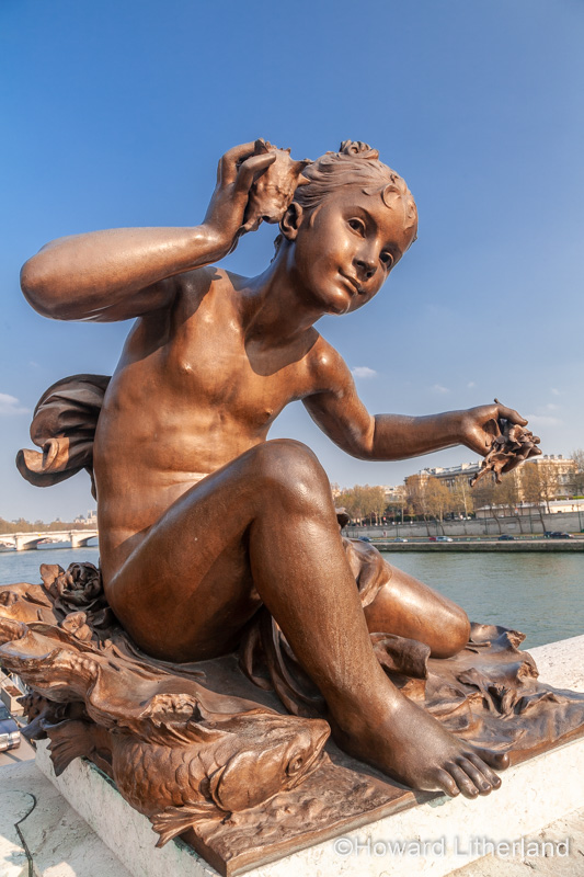 Statue on Pont Alexandre III, Paris, France